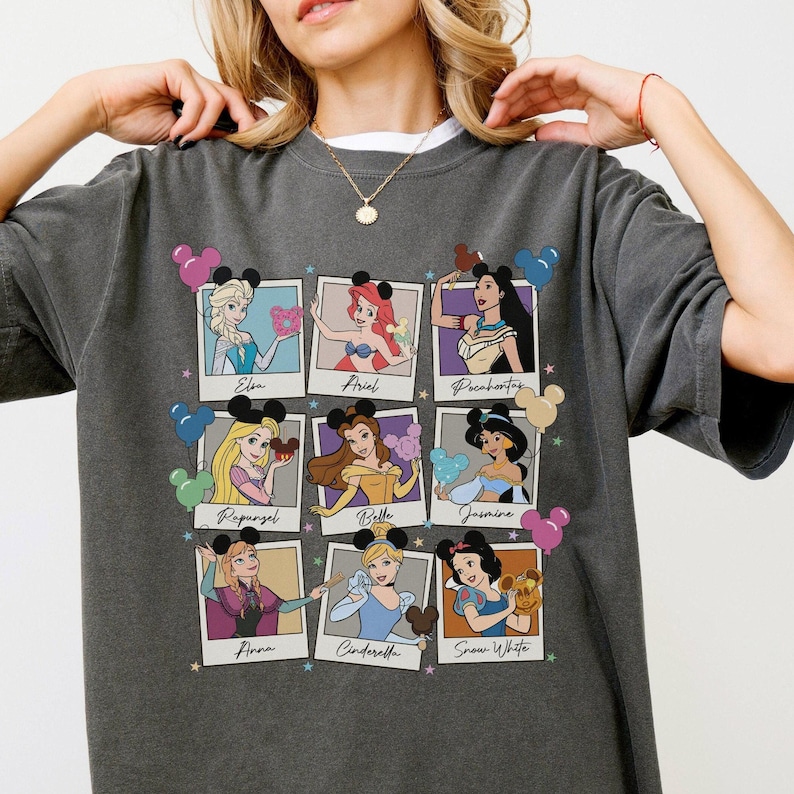 Comfort Colors® Disney Princess Tee Cinderella Shirt Rapunzel Shirt Disney Elsa Shirt WDW princess shirt Snow White Shirt, 0160 image 1