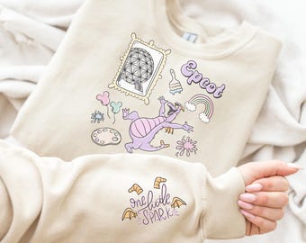 Comfort Color® Disney vintage figment Sweatshirt, One Little Spark tee, Disney Epcot Tee, Purple Figment, Retro Epcot shirt Epcot trip 00622