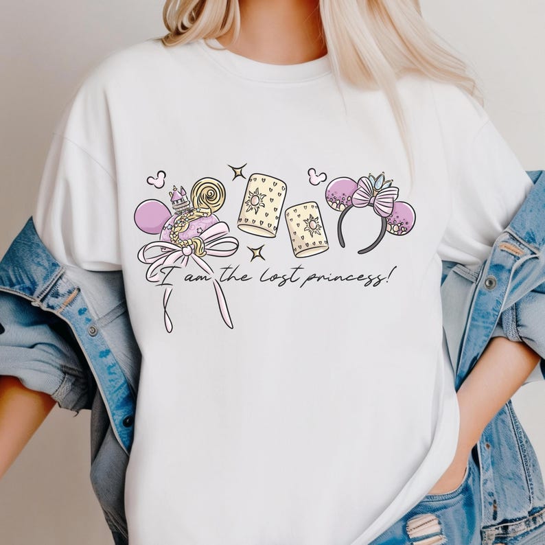 Comfort Color® Disney Princess Shirt Disneyworld Shirt Cinderella Belle Rapunzel Ariel Snow White Jasmine Disney Trip Birthday 00971 Bild 3