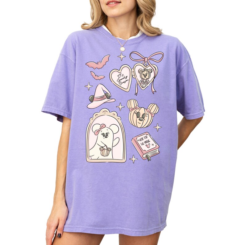 Comfort Color® Disney Mickey Minnie Ghost shirt Spooky Season with Pumpkin tee Minnie Boo T-shirt Halloween Party Mickey Not So Scary 00984 image 8