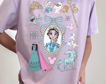 Comfort Color® Disney Elsa Shirt Vintage Frozen Sweatshirt princess shirt disney trip shirt Disney sisters Shirt disnayworld shirts, 00735