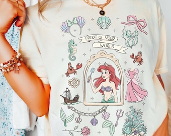 Comfort Color® Vintage Disney Ariel shirt  Little Mermaid Shirt Women's Little Mermaid Ariel Shirt Disney trip Magic Kingdom trip 001086