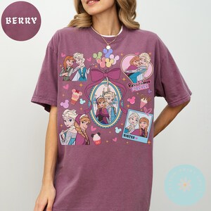 Comfort Color® Princess anna elsa coquette bow shirt disney trip shirt Disney sisters Shirt Disney best friends shirt Frozen Shirt 00810 image 6