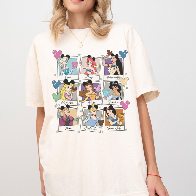 Comfort Colors® Disney Princess Tee Cinderella Shirt Rapunzel Shirt Disney Elsa Shirt WDW princess shirt Snow White Shirt, 0160 image 7