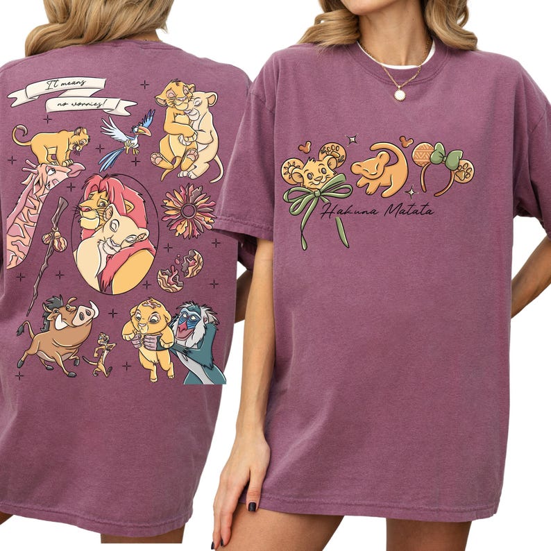 Comfort Color® Retro Disneyland Lion King Simba And Timon Shirt Vintage Lion King Shirt Hakuna Matata Shirt Disneyland Trip Shirt 001129 afbeelding 4