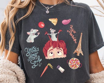 Comfort Colors® Retro Coquette Remy Ratatouille Disney Shirt, Disney Ratatouille Chef Shirt, Your Limit Is Your Soul, 001417