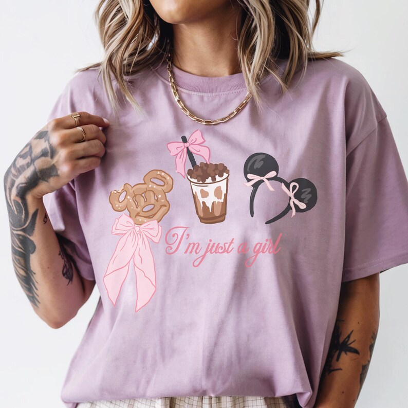 Comfort Color Disney Coquette Bows Watercolor Disney girl Cake T-Shirt Magic Kingdom Magical Snack tee EPCOT snack shirt 00901 画像 5