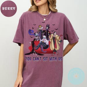 Comfort Color® Retro Villains You can not sit with us Shirt, Disney Halloween Shirt, witch shirt, Disneyland Halloween Shirt, 0278 image 7