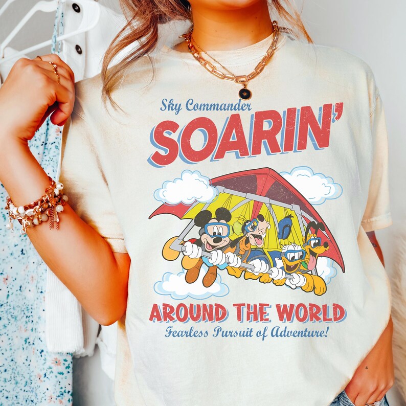 Comfort Color® Mickey and Friend Soarin' Around The World Shirt Epcot Disney Washed Tee Walt Disney World Trip Disney Ride Epcot 001005 Bild 5