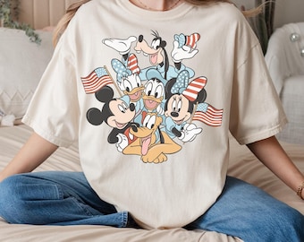 Comfort Color® Comfort Colors® Mickey and Friends 4th Of July Shirt, Disney World Shirt, Mickey and Friends Disney Shirts 00881