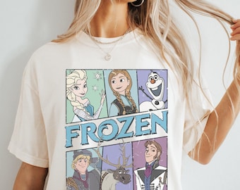 Comfort Color® Disney Retro Frozen Shirt anna elsa shirt princess shirt disney trip shirt, Disney sisters Shirt, disnayworld shirts, 00174