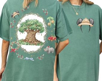 Comfort Colors® Vintage Disney Animal Kingdom Xmas Shirt, Mickey Safari Christmas Tee, WDW Holiday Jungle Tee, Disney Christmas Shirt 01259