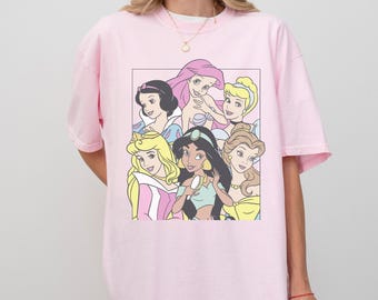 Camiseta de princesa Comfort Color® WDW Camiseta de cumpleaños de princesa Camiseta de Blancanieves Sudadera de princesa Ariel Camiseta de Bella Disney Viaje de niña Disney, 00181