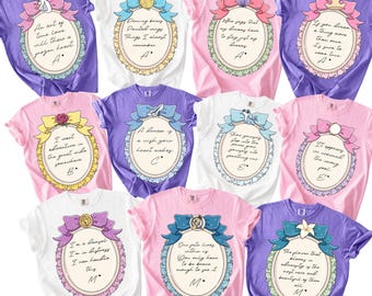 Comfort Color® Disney Princess Quote Shirt Cinderella Belle Rapunzel Ariel Snow White Jasmin Aurora Tee Disney Trip Shirt 001156