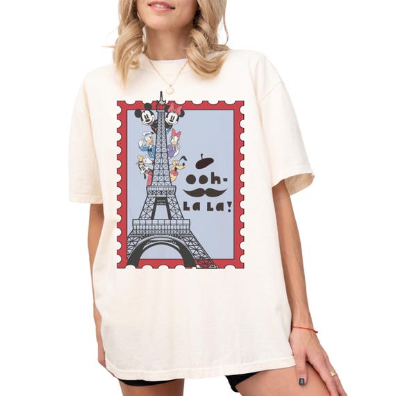 Comfort Color Disney Paris Shirt Mickey and Friends Eiffel Tower Shirt Disneyland Mickey Ears Paris Vacation Shirt Family Matching tee 00832