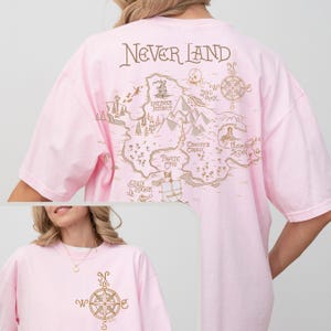 Comfort Color® Disney Neverland map Shirt Peter Pan Tee Tinker Bell Wendy Flight to Neverland T-Shirt Disneyland Family Trip 00539 image 5