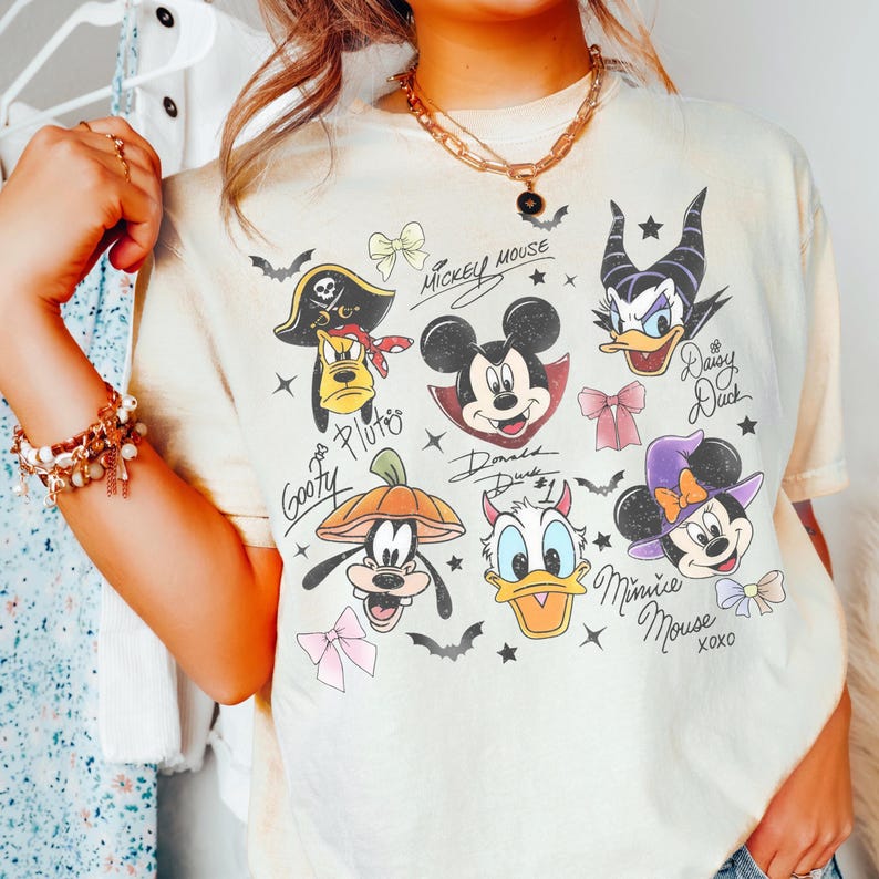 Comfort Color® Disney Mouse And Friends Signature Halloween Shirt Disney Spooky Shirt Mickey and Friends Fall Sweat Spookiest place 00932 image 4