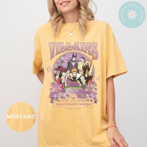 Comfort Color® Vintage Villains Walt Disney Shirt Disney Halloween Shirt, witch shirt, Disneyland Halloween Shirt, maleficent, 0242 zdjęcie 6