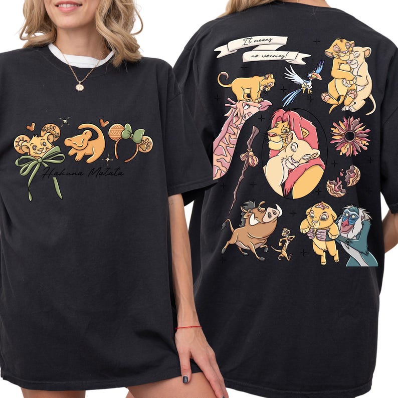 Comfort Color® Retro Disneyland Lion King Simba And Timon Shirt Vintage Lion King Shirt Hakuna Matata Shirt Disneyland Trip Shirt 001129 afbeelding 5