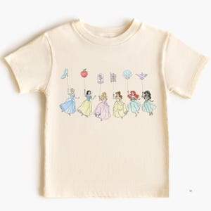 Comfort Color® Vintage Princess with Balloons Shirt Disney Cinderella Belle Rapunzel Ariel Jasmine Snow White tee Disney Trip Sweat 001087 image 5