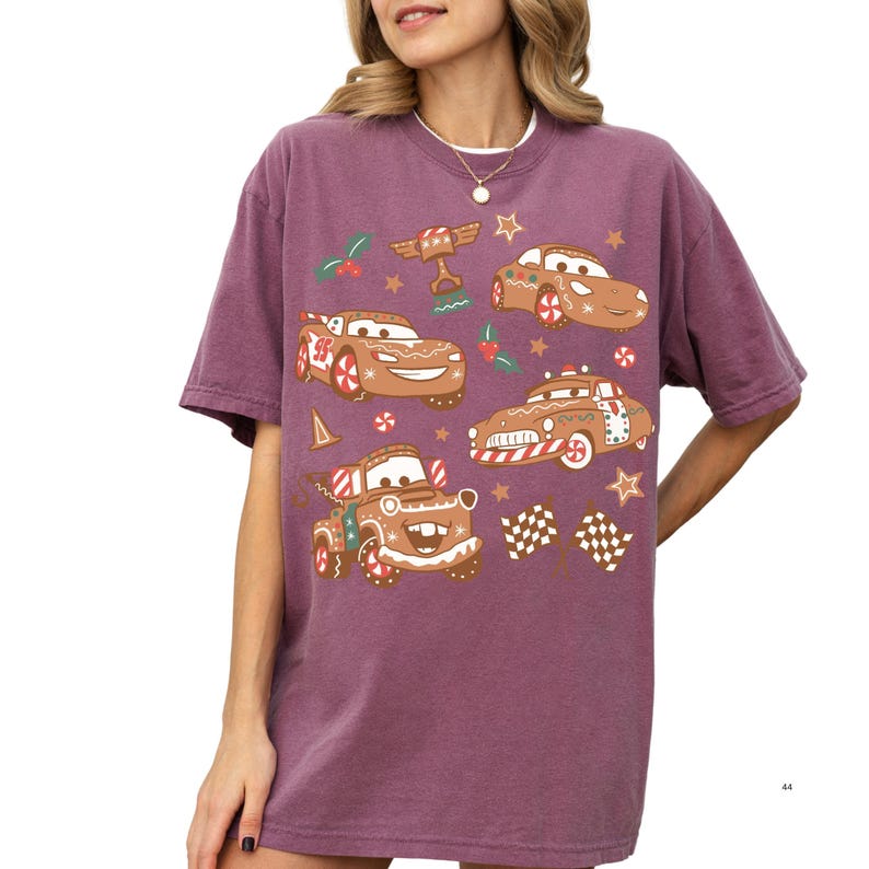 Comfort Color® Disney Tow Mater Coquette Bow Christmas Shirt Lightning McQueen Xmas tee Disney trip Doc Hudson Disney trip Shirt 001003 画像 6