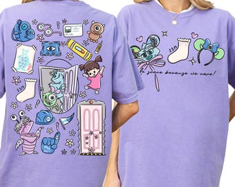 Comfort Colors® Disney Monsters 2-Sided Shirt, Pixar Monsters University Tee, Mike & Sulley Halloween Shirt, Disneyland Trip Top 001135