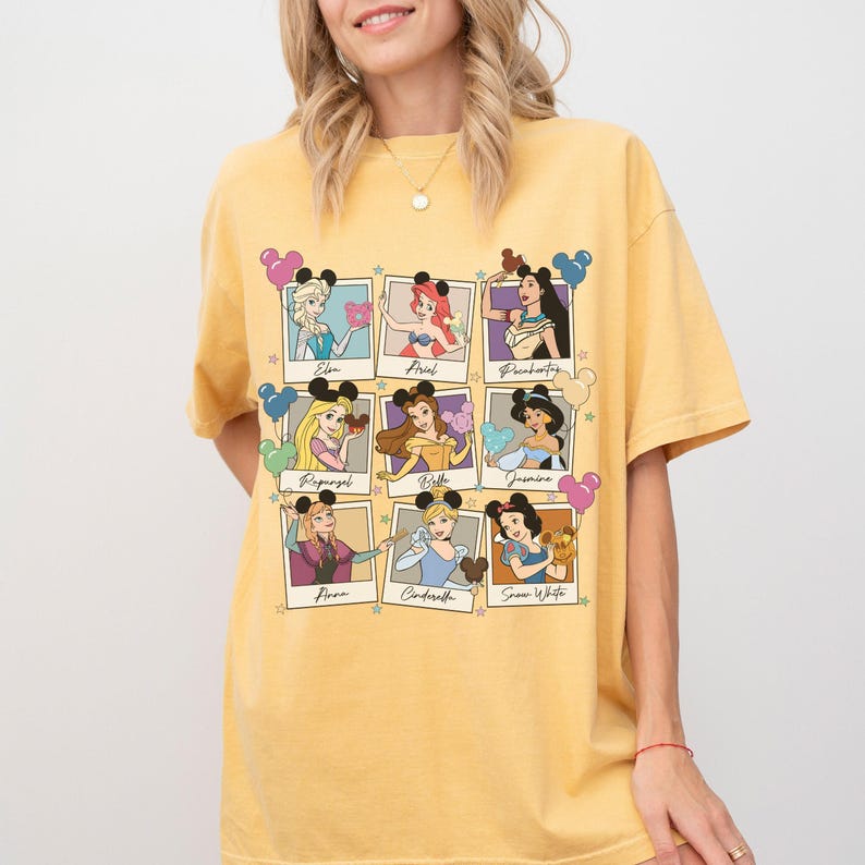 Comfort Colors® Disney Princess Tee Cinderella Shirt Rapunzel Shirt Disney Elsa Shirt WDW princess shirt Snow White Shirt, 0160 image 3