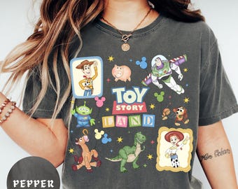 Comfort Colors® Disney Toy Story Shirt, Woody Buzz Jessie Retro Tee, Pixar Friends Cartoon Top, Cute Toy Story Gift, WDW Tour Top 01171