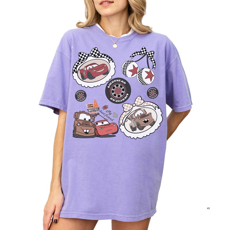 Comfort Color® Disney Lightning McQueen & Tow Mater my best friend Shirt Disney Cars Shirt Disney Pixar Character Disneyland Trip tee 001009 画像 7