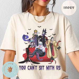 Comfort Color® Retro Villains You can not sit with us Shirt, Disney Halloween Shirt, witch shirt, Disneyland Halloween Shirt, 0278 image 3