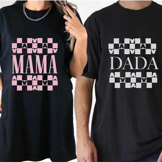 Comfort Color® Disney Mama and Dada Shirt, Mickey Ears Dad Shirt, Minnie Mama Shirt, Disney Family Shirt, New Mom Shirt, New Dad Shirt, 0240