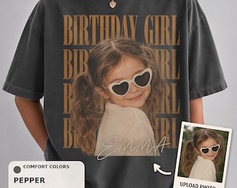 Comfort Colors® Custom Photo Birthday Girl Shirt, Toddler Birthday Shirt, Kid Birthday Shirt For Girl, Daughter Birthday Gift 001722