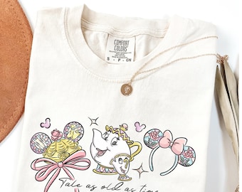 Comfort Color®  Princess Belle Coquette Bow Tale As Old As Time shirt Disney Princess shirt Beauty And Beast Disney tee Disney Trip 00960