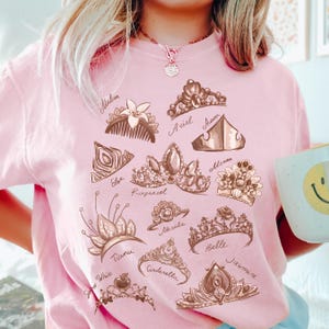 Comfort Color® Disney Princess Crown Shirt Disneyworld Shirt Cinderella Belle Rapunzel Ariel Snow White Disney Girl Trip Shirt 00897
