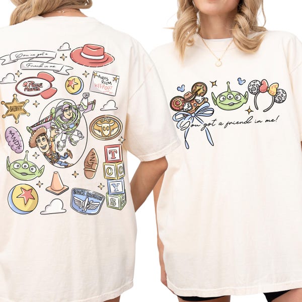 Comfort Colors® Disney Pixar Toy Story Shirt, Woody Buzz Rex Hamm Tee, Pizza Planet Shirt, Disneyland Magic Kingdom Trip Tee 001141