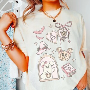 Comfort Color® Disney Mickey Minnie Ghost shirt Spooky Season with Pumpkin tee Minnie Boo T-shirt Halloween Party Mickey Not So Scary 00984 image 2