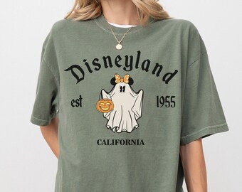 Comfort Color® Retro Disneyland Est 1955 California Halloween Shirt Mickey Ghost Shirt Minnie Ghost Shirt Disneyworld Halloween, 00196