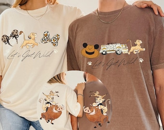 Comfort Color® Disney Lets Get Wild Couple Shirt Animal Kingdom Simba Safari 2 Sided Shirt Disneyland Safari Mode Shirt Disney Trip 001552