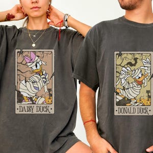 Disney Couple Shirt, Comfort Color® Retro Mickey and Friends Mummy Halloween Masquerade, Minnie Mickey Spooky, 00125