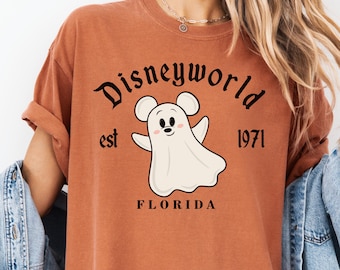 Camisa Comfort Color® Disneyworld Est. 1971 Florida Halloween Camisa Mickey Fantasma Camisa Minnie Fantasma Disneyworld Halloween 001022
