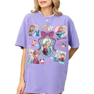 Comfort Color® Princess anna elsa coquette bow shirt disney trip shirt Disney sisters Shirt Disney best friends shirt Frozen Shirt 00810 image 5