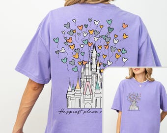 Comfort Color® Disney  Castle Shirt Magic Kingdom Family Shirt Disney Vacation Mickey Castle Shirt Most Happiest Place on Earth Shirt 00209