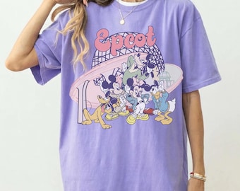 Comfort Color® Vintage Disney Epcot mickey and Friends Shirt, Disney Epcot World Tour T-shirt, Disney Tee, Disneyland Family Trip,  00760