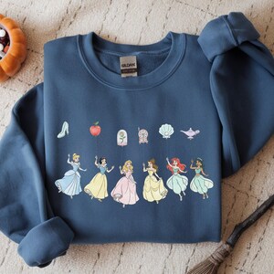 Comfort Color® Vintage Princess with Balloons Shirt Disney Cinderella Belle Rapunzel Ariel Jasmine Snow White tee Disney Trip Sweat 001087 image 8