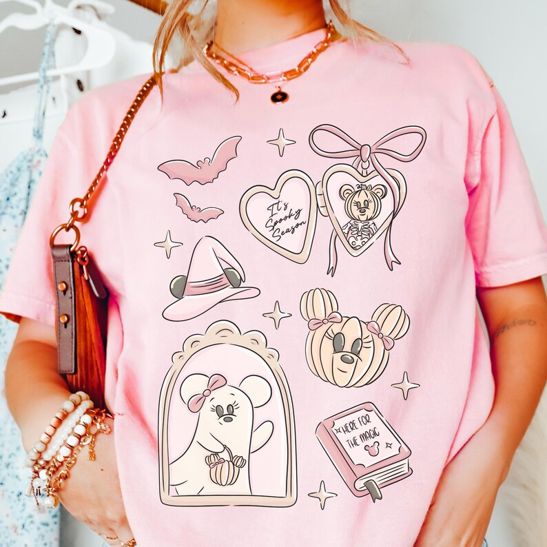 Comfort Color® Disney Mickey Minnie Ghost shirt Spooky Season with Pumpkin tee Minnie Boo T-shirt Halloween Party Mickey Not So Scary 00984 image 6
