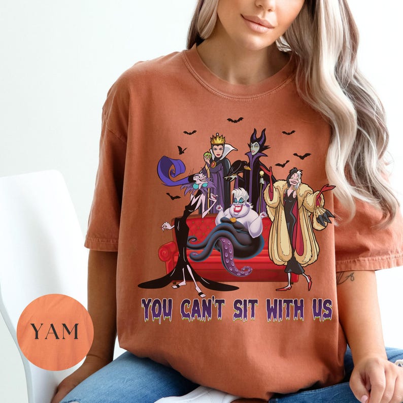 Comfort Color® Retro Villains You can not sit with us Shirt, Disney Halloween Shirt, witch shirt, Disneyland Halloween Shirt, 0278 image 6