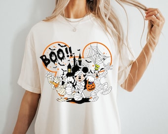 Disney Halloween T-shirt, Retro Boo Mickey and Friends Halloween Tee, Comfort Colors Shirt, Mickey Not So Scary, Disney Halloween, 00114