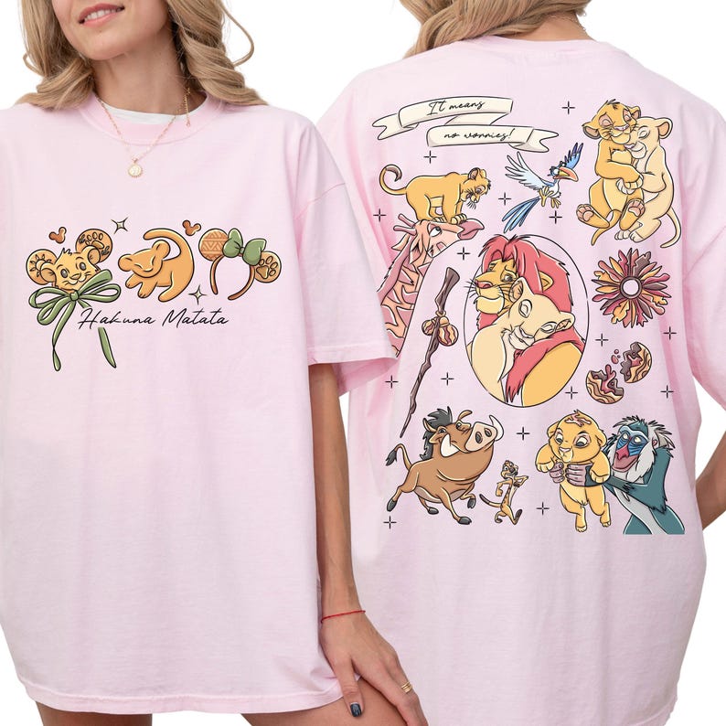 Comfort Color® Retro Disneyland Lion King Simba And Timon Shirt Vintage Lion King Shirt Hakuna Matata Shirt Disneyland Trip Shirt 001129 afbeelding 2