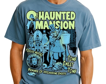 Chemise manoir hanté Comfort Colors®, t-shirt effrayant Disney, t-shirt fantômes grimaçants, t-shirt manège hanté rétro, t-shirt Magic Kingdom 01322