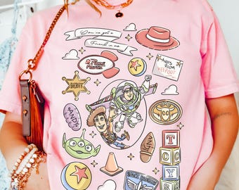 Comfort Colors® Vintage Toy Story Tee, Coquette Bow Pixar Shirt, To Infinity & Beyond Top, You've Got a Friend Tee, Disney Trip Shirt 00947